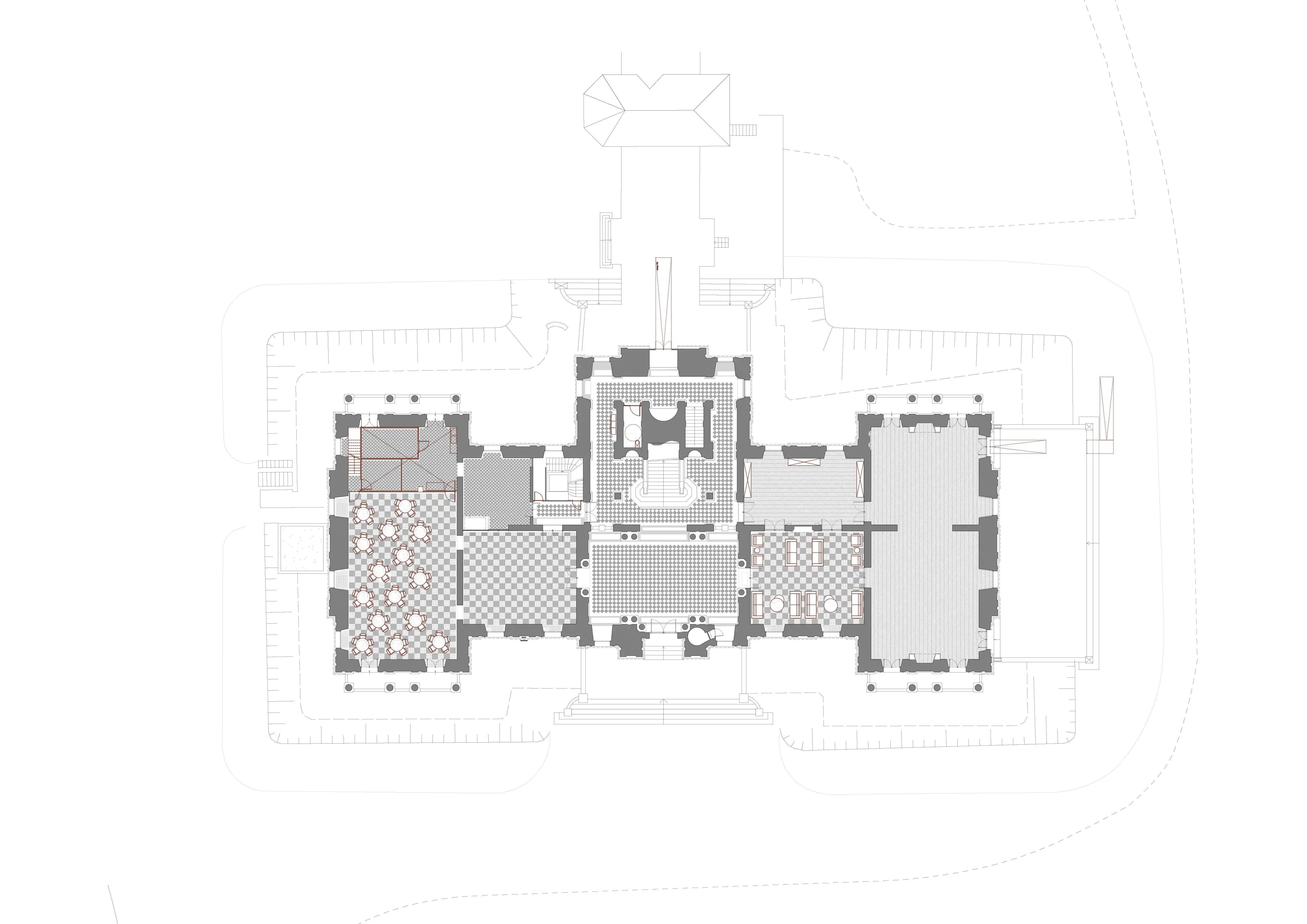 plan du RDC du château de Franconville